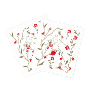 Moomin Flower Tea Party White / Red / Green Dishcloth - Set of 2