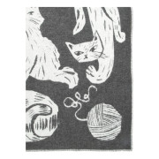 Lapuan Kankurit Kissanpaivat Dark Grey / White Wool Blanket