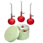 iittala Red Glass Apple Ornaments - Gift Set of 3