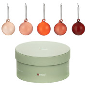 iittala Red Glass Ball Ornaments - Gift Set of 5