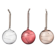 iittala Sun Ball Clear / Calluna / Linen 3pc Glass Ornaments - 3"