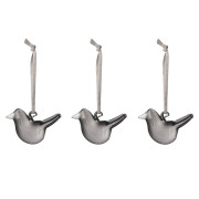 iittala Toikka Grey Mini Flycatcher Ornaments - Set of 3