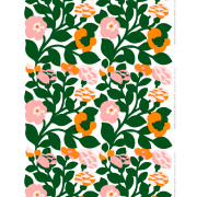 Marimekko Green Green White / Pink / Green / Orange Acrylic-Coated Cotton Fabric