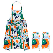 Marimekko Pieni Karuselli White / Orange / Green 3pc Kitchen Textile Set