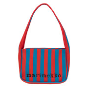 Marimekko Merirosvo Red / Blue Medium Knitted Shoulder Bag