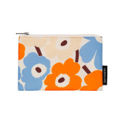 Marimekko Unikko Orange / Blue / Cream Kaika Cosmetic Zip Pouch