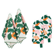 Marimekko Green Green Pink / Green / Orange 4pc Kitchen Textile Set