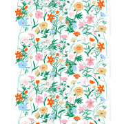 Marimekko Perenna White / Green / Orange / Blue Cotton Fabric