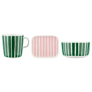 Marimekko Piccolo White / Green / Light Pink 3pc Breakfast Set