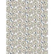 Marimekko Pieni Unikko Grey / Sand / Dark Blue Cotton Fabric