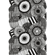Marimekko Siirtolapuutarha White / Black Cotton Fabric Repeat