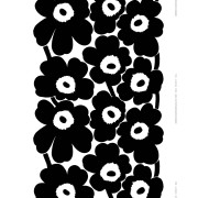 Marimekko Unikko White / Black Medium Weight Cotton Fabric 