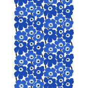Marimekko Pieni Unikko Blue / White Cotton Fabric 