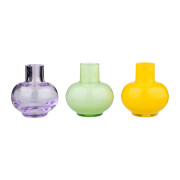 Marimekko Light Green / Lemon / Amethyst 3pc Mini Vase Set