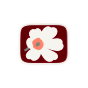 Marimekko Juhla Unikko Dark Cherry / White / Pink Small Plate - Anniversary Edition