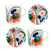 Marimekko Karuselli Orange / Green / Blue 4pc Breakfast Set
