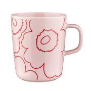 Marimekko Piirto Unikko Red / Light Pink Mug