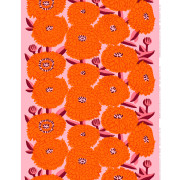 Marimekko Primavera Orange / Light Pink / Wine Red Cotton Fabric