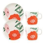 Marimekko Puutarhakutsut White / Green / Orange 4pc Breakfast Set