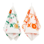 Marimekko Puutarhakutsut White / Orange / Green Tea Towels - Set of 2