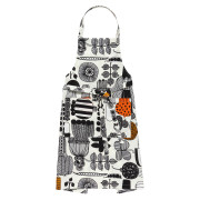 Marimekko Puutarhurin Parhaat Off White / Black / Orange Apron