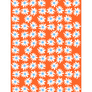 Marimekko Rakastaa Ei Rakasta Orange / Light Blue / Off White Cotton Fabric