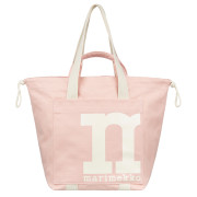 Marimekko Solid Light Pink / Off White Large Mono City Tote Bag