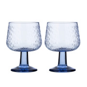 Marimekko Syksy Light Blue Glass Goblet - Set of 2