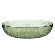 Marimekko Syksy Olive Green Glass Serving Bowl