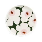 Marimekko Unikko White / Dark Green / Light Pink Salad Plate
