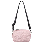 Marimekko Unikko Light Pink / Black Soft Gratha Leather Shoulder Bag