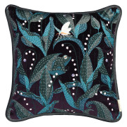 Klaus Haapaniemi Lily of the Valley Dark Violet Velvet Throw Pillow