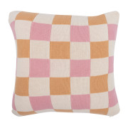 Pentik Ruutu Pink / Orange / Off White Woven Throw Pillow