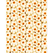 Marimekko Pieni Unikko Caramel / Orange / Off White Cotton Fabric