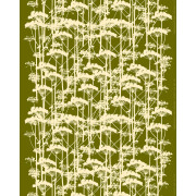 Marimekko Putkinotko Off White / Olive Green Medium Weight Cotton Fabric