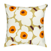 Marimekko Unikko Caramel / Orange / Cream Throw Pillow