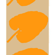 Marimekko Valkea Yo Orange / Light Brown Medium Weight Cotton Fabric Repeat