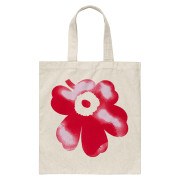 Marimekko Vankka Akvarelli Unikko Tan / Red / Lilac Tote Bag