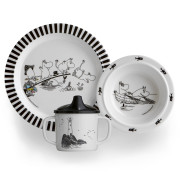 Moomin White / Black Children's Tableware Boxed Gift Set