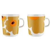 Marimekko Unikko Caramel / Orange / White Mugs - Set of 2