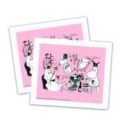 Moomin 80th Anniversary Pink Cellulose Dishcloth - Set of 2