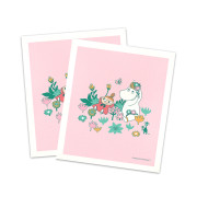 Moomin Snorkmaiden & Little My Pink Cellulose Dishcloth - Set of 2