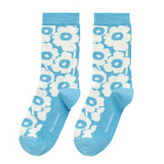 Marimekko Linjaus Unikko Light Blue / Off White Socks