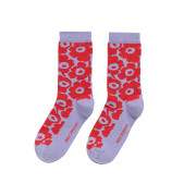 Marimekko Makeinen Unikko Lilac / Red Children's Socks