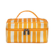 Marimekko Raide Saffron Orange / Cream Tuttu Cosmetic Bag