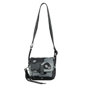 Marimekko Unikko Black / Grey Mini Messenger Shoulder Bag