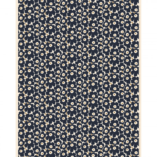 Marimekko Mini Unikko Dark Blue / Brown Cotton Fabric