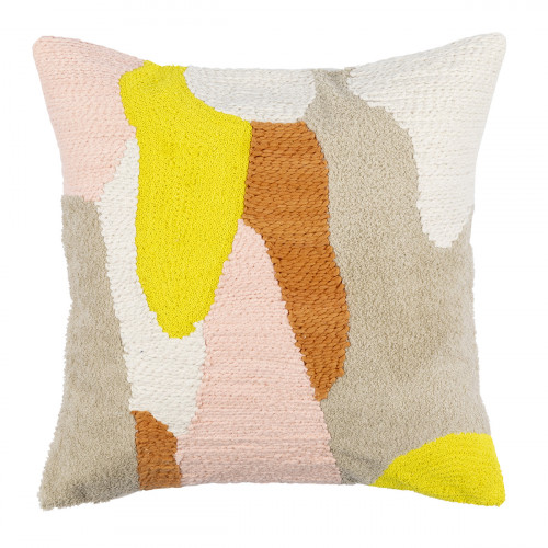Pentik Ryijy Grey / Neon Yellow / Bronze Embroidered Throw Pillow