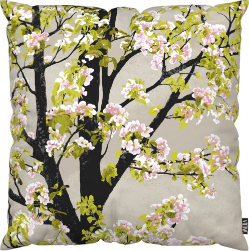 Vallila Grey / Rose / Green Omenapuu Throw Pillow