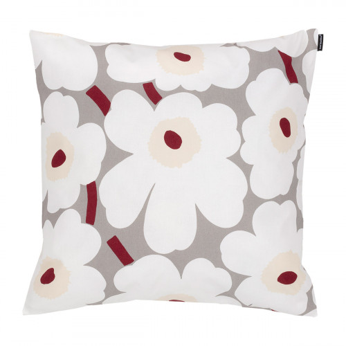 Marimekko Pieni Unikko White / Grey / Red Throw Pillow
